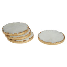 Load image into Gallery viewer, White Marble &amp; Gold Foil Coasters | Set of 4