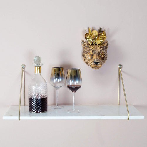 White Marble Shelf (with brackets)