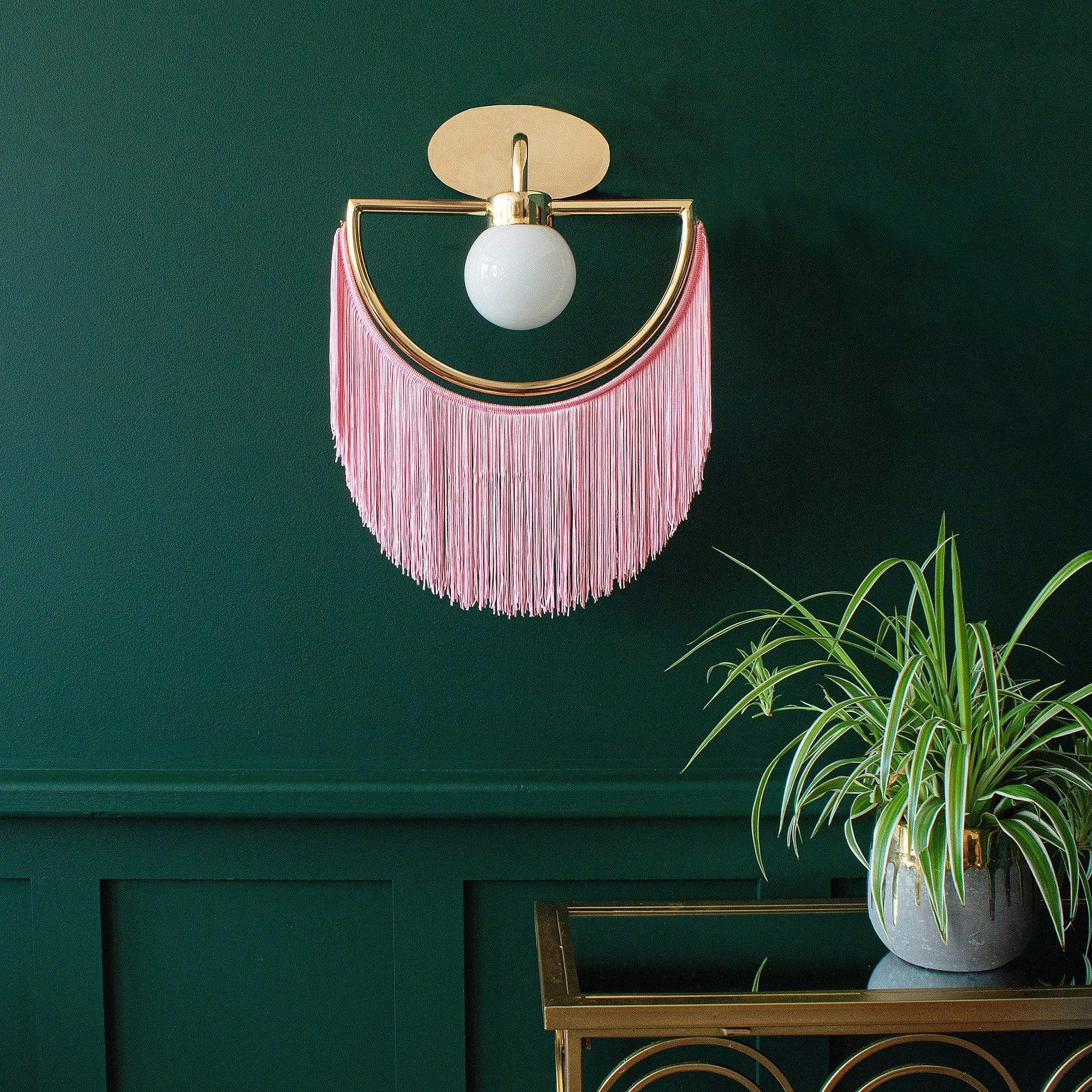 Wink Fringed Wall Light in Candy Pink | Small