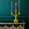 Yellow Flocked Candelabra